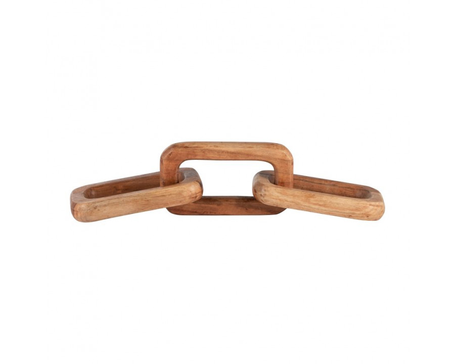 Sagebrook 17" Wood Triple Link Chain - Brown