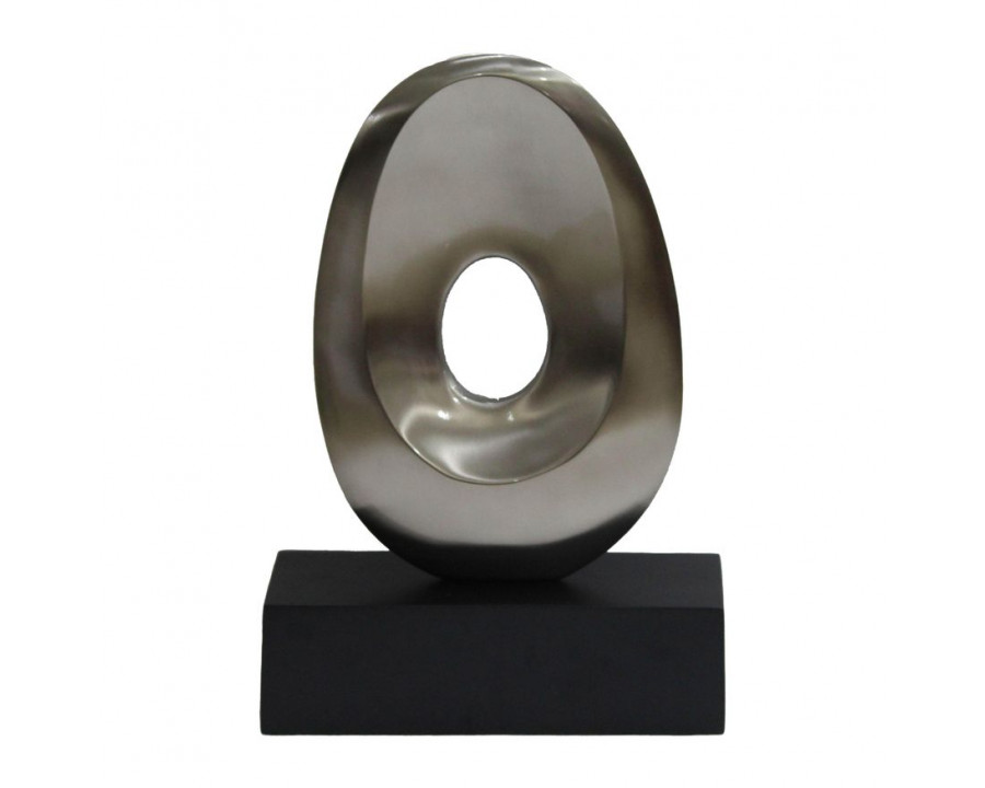 Sagebrook - 18" Metal Oval Sculpture in Silver/Black