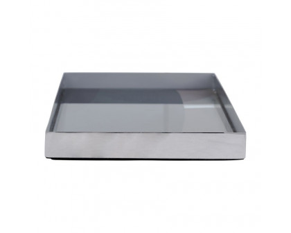 Sagebrook - 16"/20" Metal/Glass Tray (Set Of 2) in Nickel/Multi