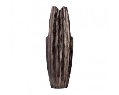 Sagebrook 24" Metal Abstract Ridged Vase