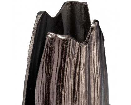 Sagebrook 24" Metal Abstract Ridged Vase - Black Nickel