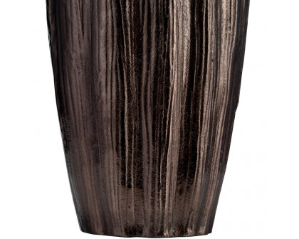 Sagebrook 24" Metal Abstract Ridged Vase - Black Nickel