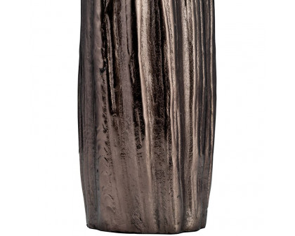 Sagebrook 20" Metal Abstract Ridged Vase - Black Nickel