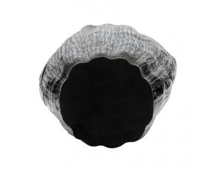 Sagebrook 20" Metal Abstract Ridged Vase - Black Nickel