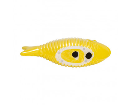 Sagebrook 12" Ceramic V Striped Fish - Yellow