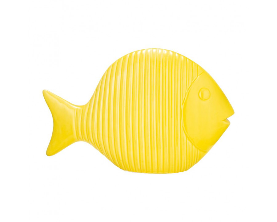 Sagebrook 16" Ceramic V Striped Fish - Yellow