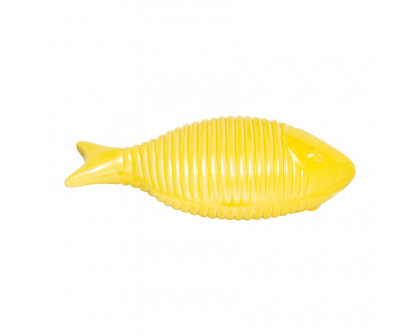 Sagebrook 16" Ceramic V Striped Fish - Yellow