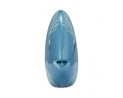 Sagebrook 12" Ceramic V Striped Fish - Blue