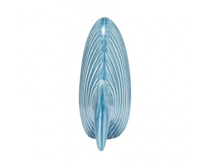 Sagebrook 12" Ceramic V Striped Fish - Blue