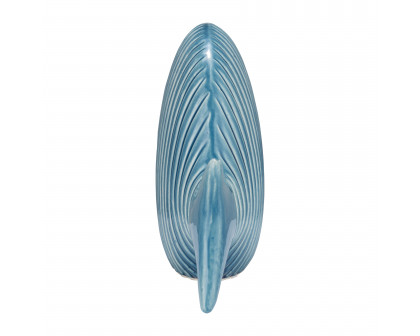 Sagebrook 16" Ceramic V Striped Fish - Blue