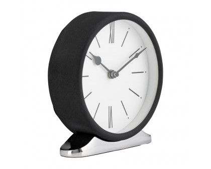 Sagebrook - 7" Metal Candid Table Clock in White/Black