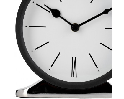 Sagebrook - 7" Metal Candid Table Clock in White/Black