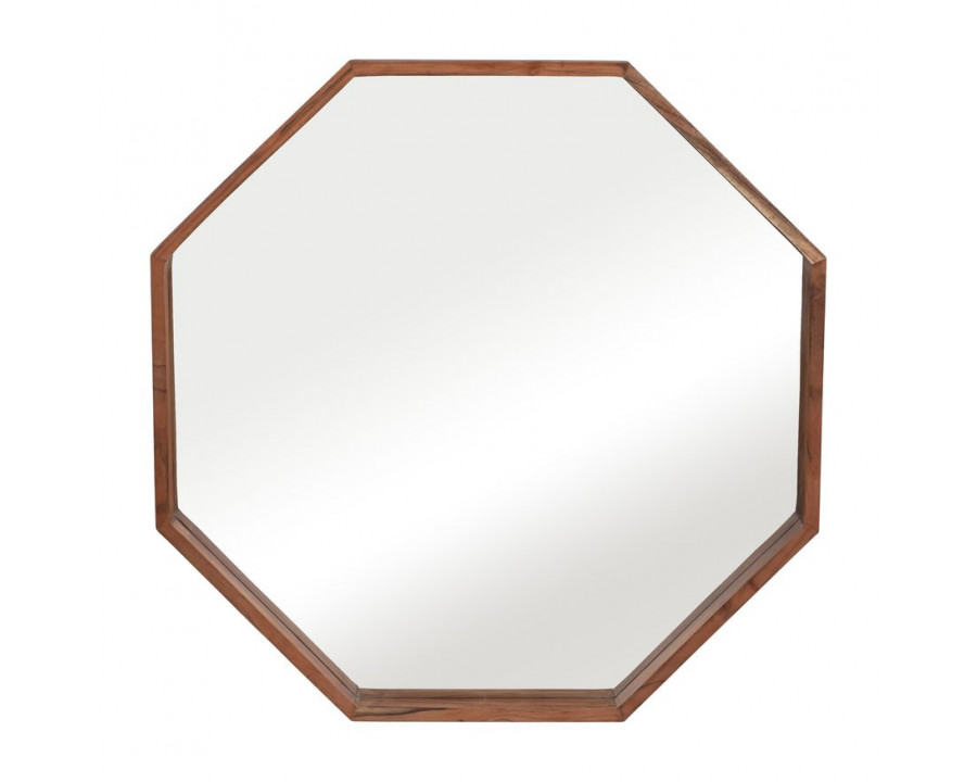 Sagebrook Wood Octagon Shaped Mirror - Cherry