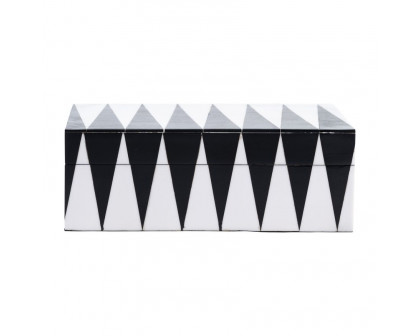 Sagebrook - 6"/7"/9" Resin Sharp Lines Rec Boxes (Set Of 3) in Black/White