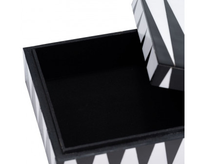 Sagebrook - 6"/7"/9" Resin Sharp Lines Rec Boxes (Set Of 3) in Black/White