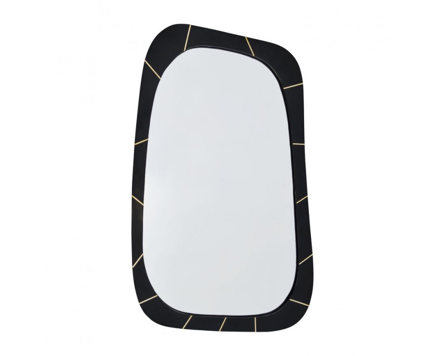 Sagebrook Resin Brass Inlay Mirror - Black