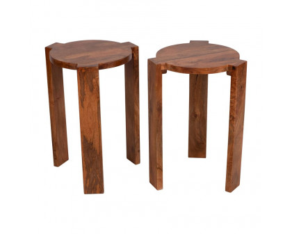 Sagebrook - Wood Accents Table Set in Brown