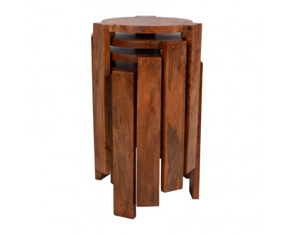 Sagebrook - Wood Accents Table Set in Brown