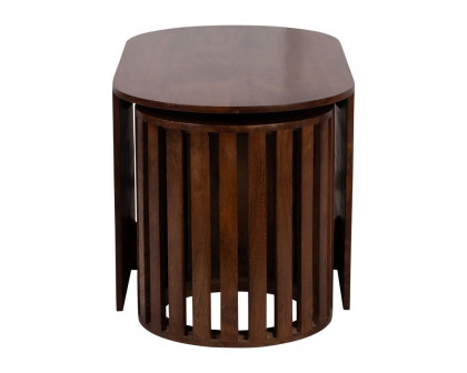 Sagebrook - Wood Table & Stool Set in Brown