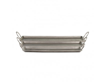 Sagebrook - Metal Casted Trays (Set Of 3) in Metallic