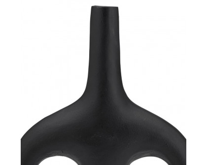 Sagebrook 15" Metal Hollow Handles Vase - Black