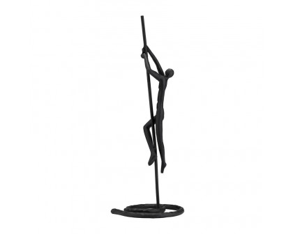 Sagebrook - 24" Metal Climbing Man Sculpture in Black