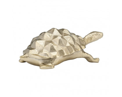 Sagebrook - 9" Metal Walking Tortoise in Champagne