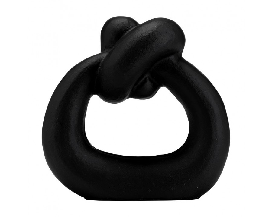 Sagebrook 11" Metal Broad Knot Ring Sculpture - Black