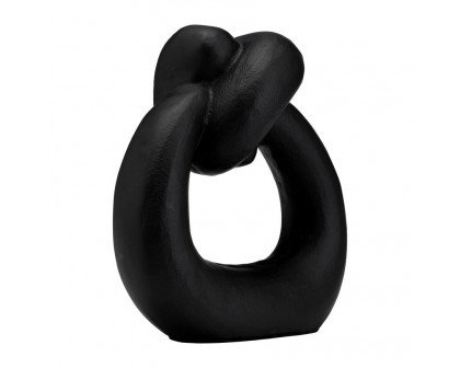 Sagebrook 11" Metal Broad Knot Ring Sculpture - Black