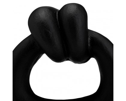 Sagebrook 11" Metal Broad Knot Ring Sculpture - Black