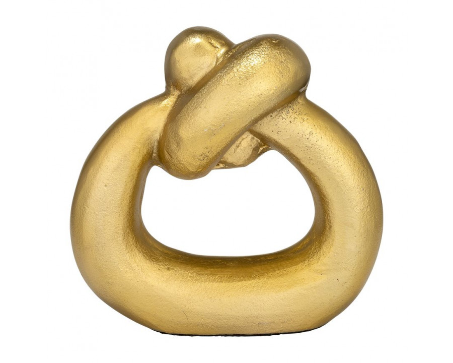 Sagebrook 11" Metal Broad Knot Ring Sculpture - Gold