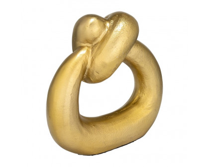 Sagebrook 11" Metal Broad Knot Ring Sculpture - Gold