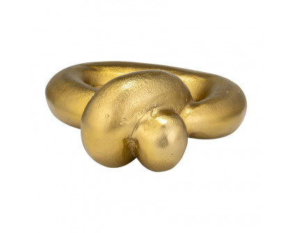 Sagebrook 11" Metal Broad Knot Ring Sculpture - Gold