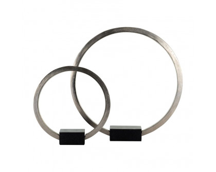 Sagebrook Metal,19",standing Ring With base ,nickel/Black