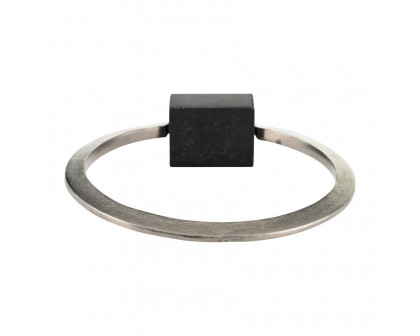 Sagebrook Metal,12",standing Ring With base ,nickel/Black