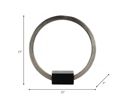 Sagebrook Metal,12",standing Ring With base ,nickel/Black