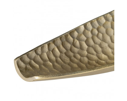 Sagebrook - 18"/24" Metal Hammered Elongated Trays (Set Of 2) in Champagne