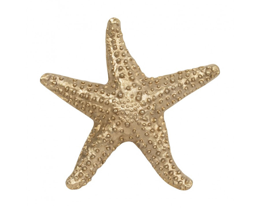 Sagebrook - 15" Metal Texture Star Fish Decor in Champagne