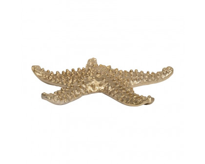 Sagebrook - 15" Metal Texture Star Fish Decor in Champagne