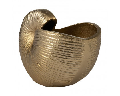 Sagebrook - 4" Metal Hollow Shell Vase in Champagne