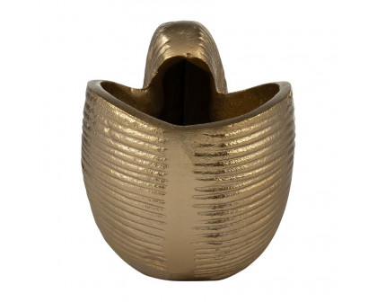 Sagebrook - 4" Metal Hollow Shell Vase in Champagne