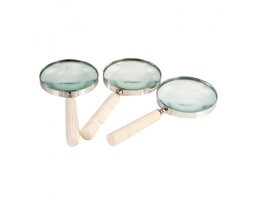 Sagebrook 4" Metal/Resin Asrted Handle Magnifying Glass (Set Of 3)