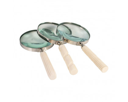 Sagebrook 4" Metal/Resin Asrted Handle Magnifying Glass (Set Of 3)