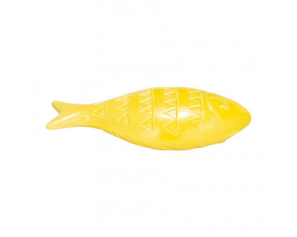 Sagebrook 13" Ceramic Zigzag Scaled Fish - Yellow