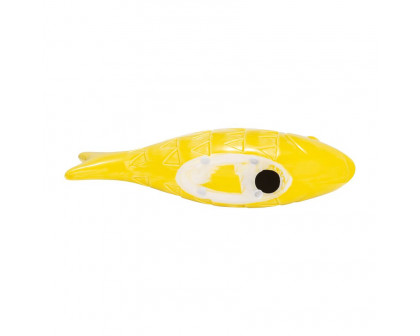 Sagebrook 13" Ceramic Zigzag Scaled Fish - Yellow