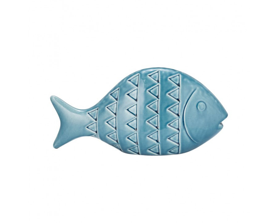 Sagebrook 13" Ceramic Zigzag Scaled Fish