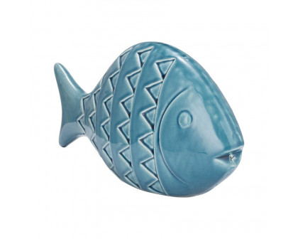 Sagebrook 13" Ceramic Zigzag Scaled Fish