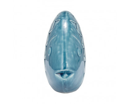 Sagebrook 13" Ceramic Zigzag Scaled Fish - Blue