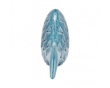 Sagebrook 13" Ceramic Zigzag Scaled Fish - Blue