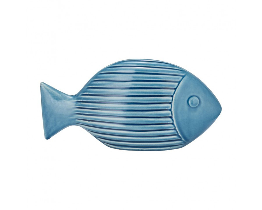 Sagebrook - 11" Ceramic Striped Fish in Blue